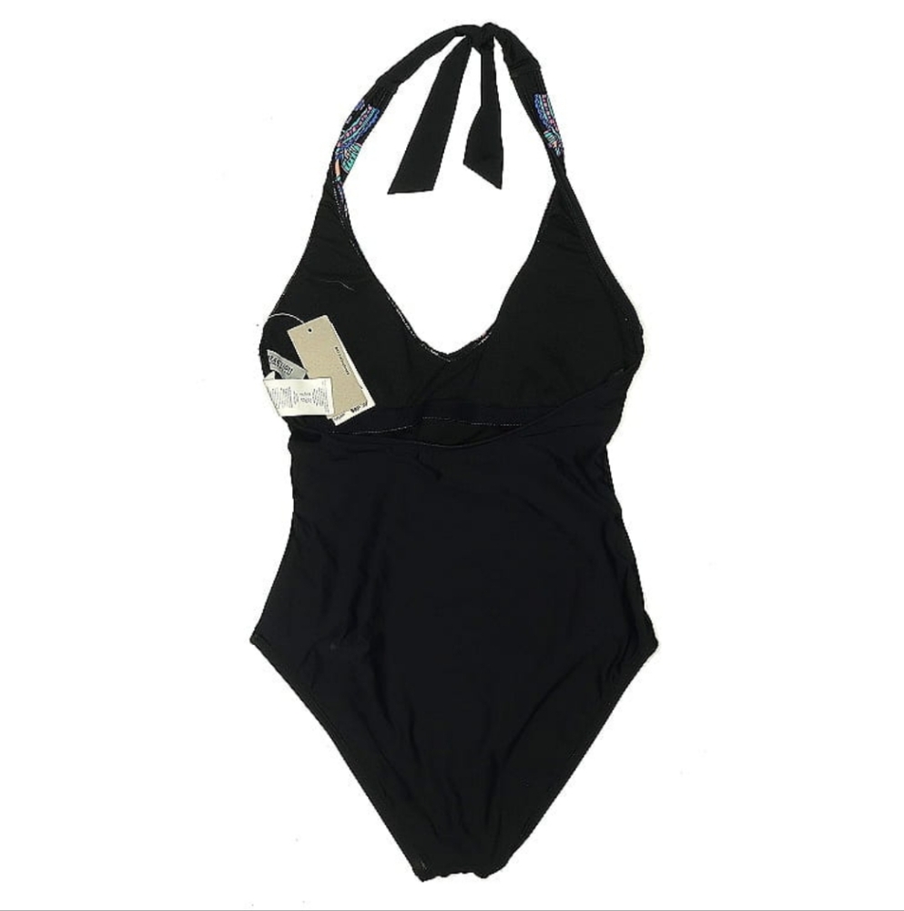 Kenneth Cole New York Black and Blue One Piece Swimsuit - Picture 2 of 3